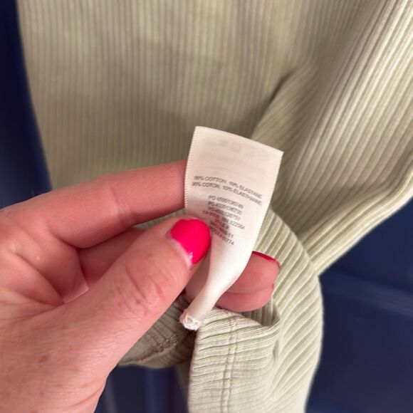 Aritzia Wilfred Free Murdock Ribbed Dress Silent Storm Green Size XXS - Picture 5 of 6